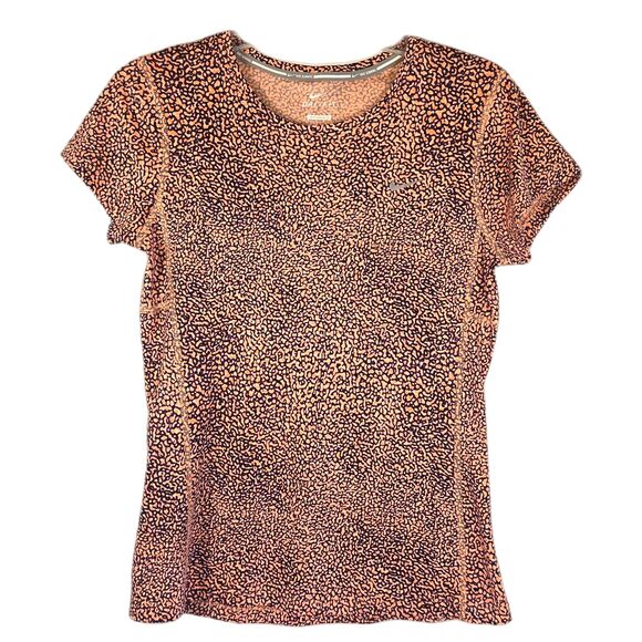 Nike Running Dri-Fit Women's Small Coral Short Sleeve Active Wear Top Tee - Picture 1 of 8